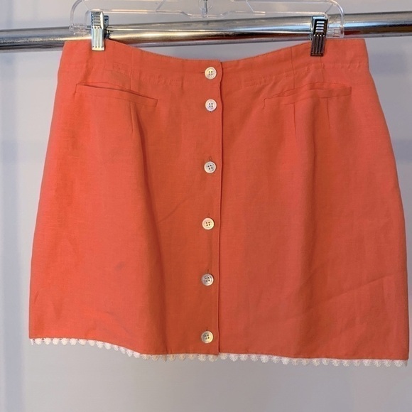 Peach Mini Skirt Vintage Upcycled Emma & James - Picture 1 of 5